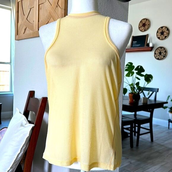 NWOT Free People Movement Tank Yellow Ribbed L Very Varsity Exercise Lounge - Picture 5 of 16